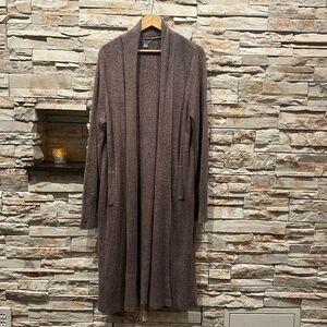 Barefoot Dreams Cozy Chic Lite Catalina Long Cardigan in  Brown Taupe, Size 1X